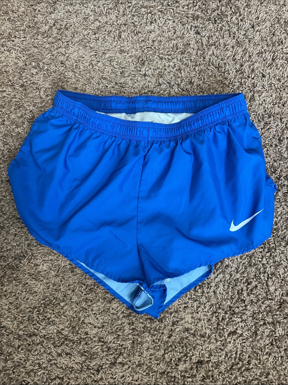 Nike Blue men’s Running Shorts with White Swoosh-NWOT